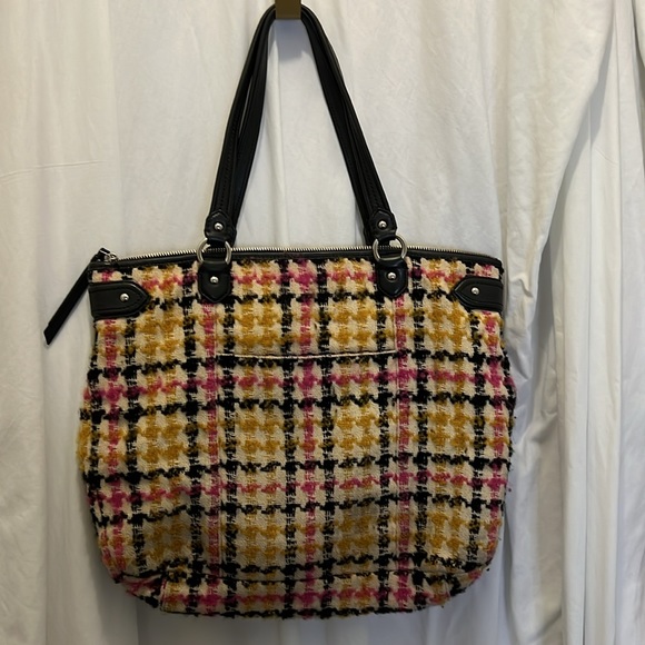 Coach Daisy Wool Tweed Plaid Emma Tote F25083 - Picture 2 of 12